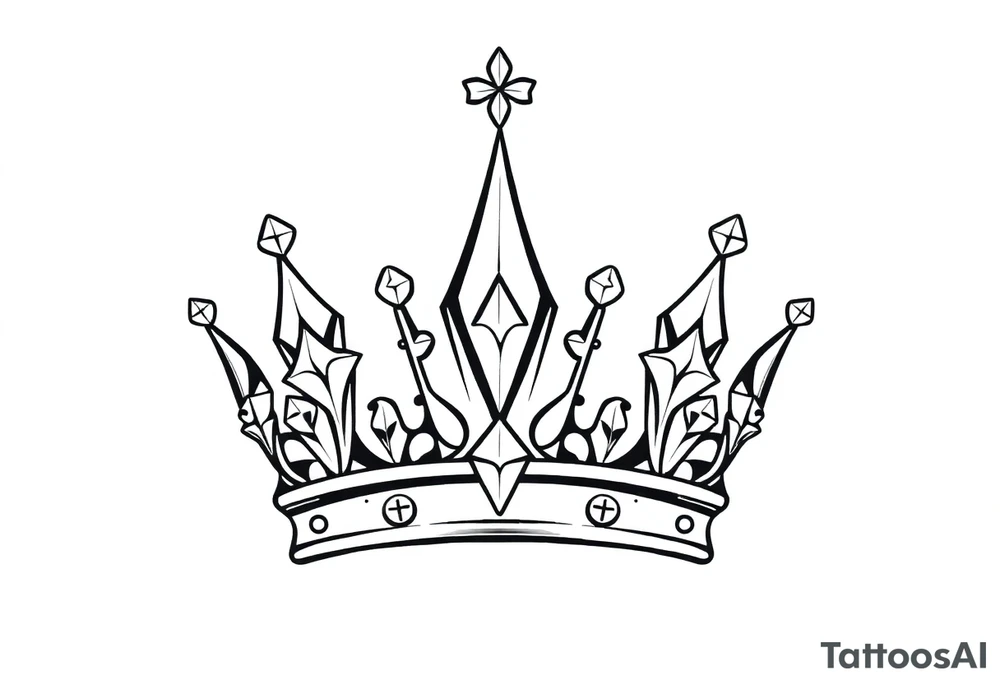 Crown diamonds tattoo idea