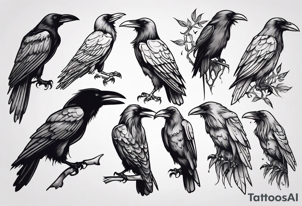 black raven tattoo idea