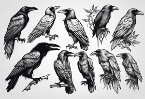 black raven tattoo idea
