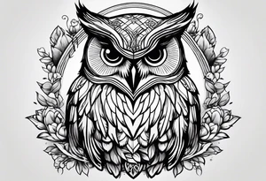 Owl with cancer ribbon in claw tattoo idea