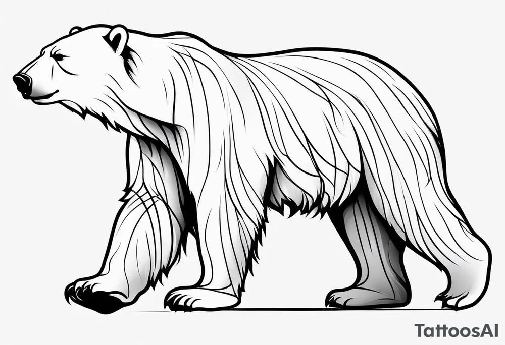 Polar bear in a minimalist but masculine 
 way tattoo idea