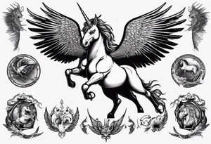 fat pegasus unicorn that looks like a rebel tattoo idea