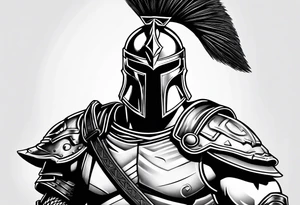 Spartan soldier looking strong in the middle of fighting tattoo idea