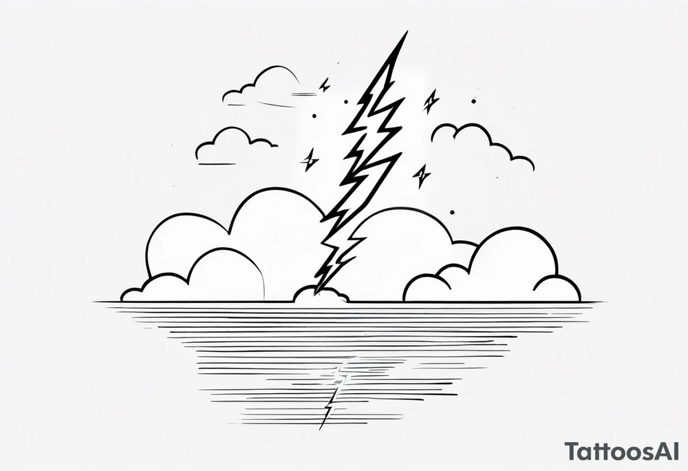 A lightning bolt striking from clouds. tattoo idea