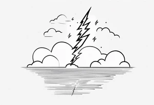 A lightning bolt striking from clouds. tattoo idea