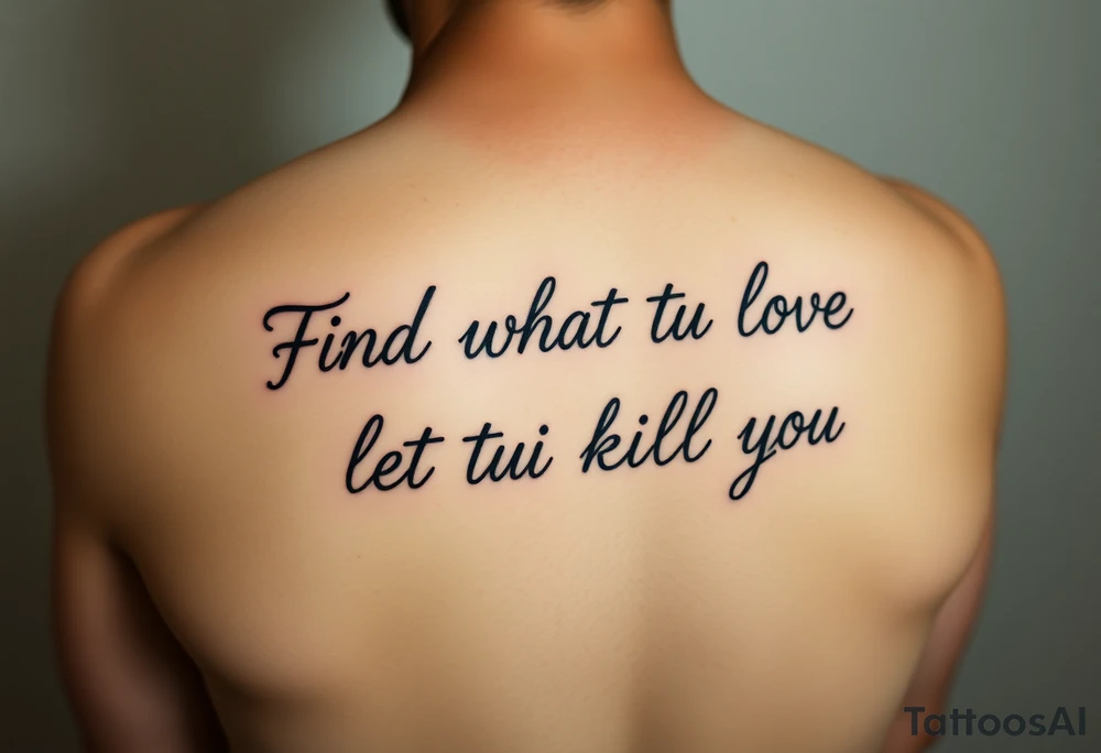 Find what you love and let it kill you tattoo idea