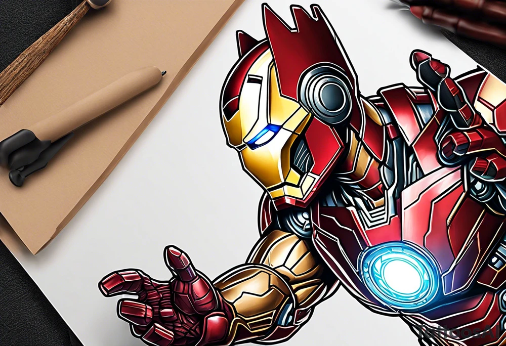 Groot but inside of iron man suit tattoo idea