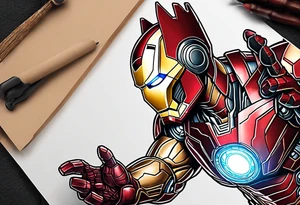 Groot but inside of iron man suit tattoo idea