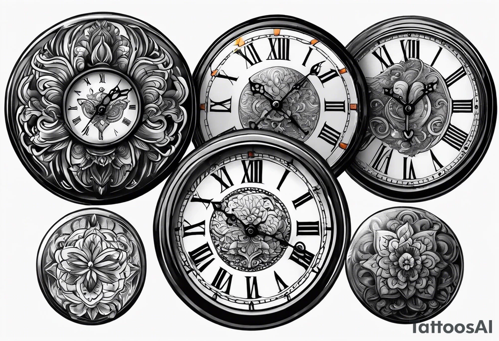 simple pocket watch tattoo idea