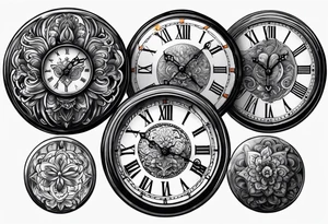 simple pocket watch tattoo idea