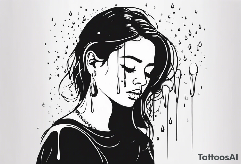 Tears bouncing off person tattoo idea
