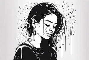 Tears bouncing off person tattoo idea