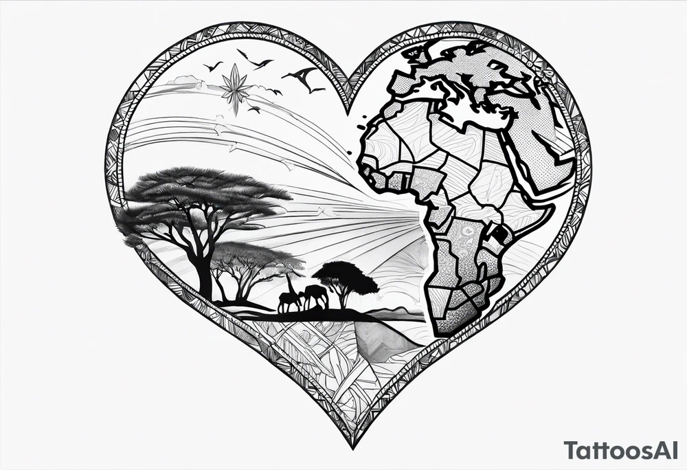 african continent symbol tattoo idea