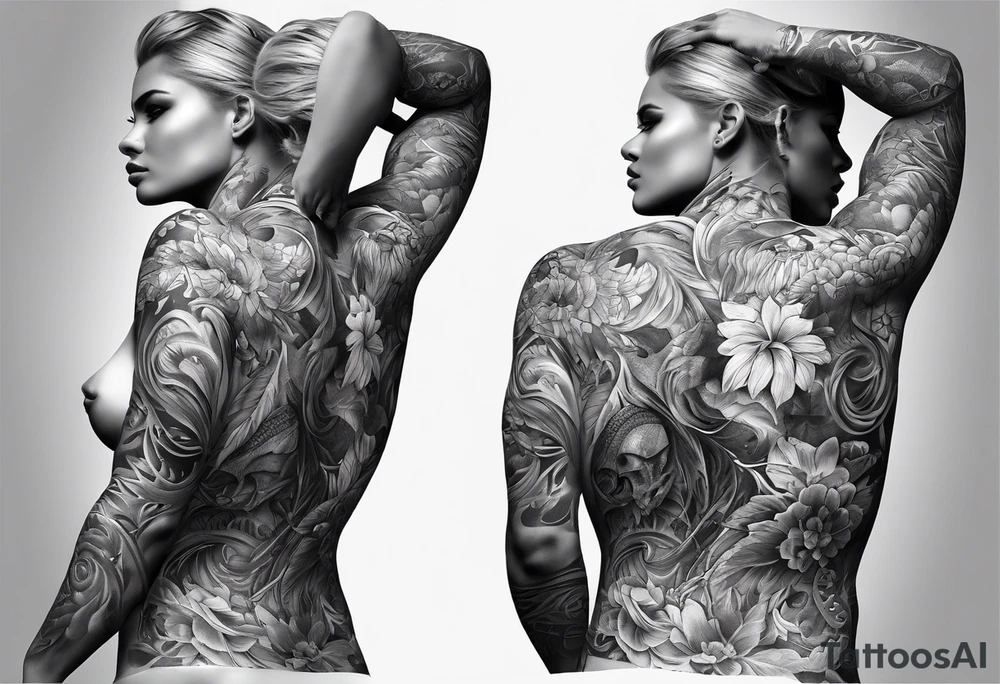 Human anatomy from the back tattoo idea