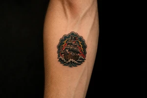 pirate ship in a storm tattoo idea