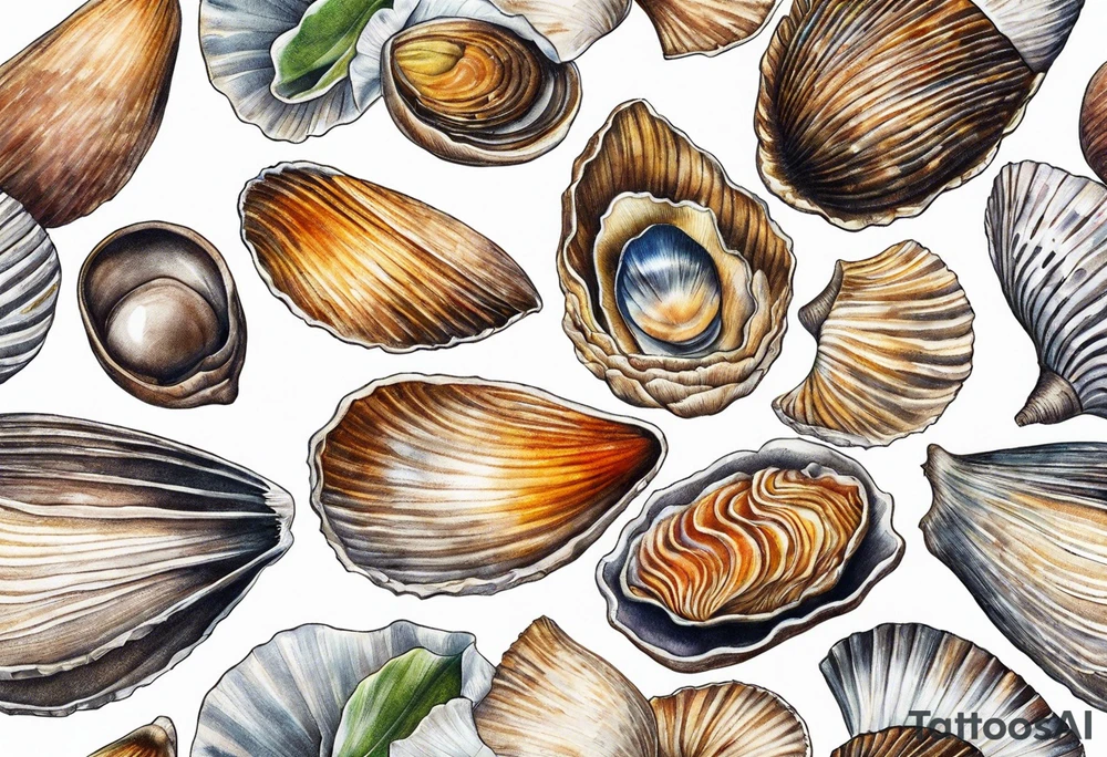 bivalve shells tattoo idea