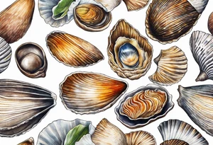 bivalve shells tattoo idea