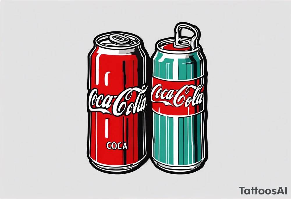 American traditional tattoo of Coca Cola can tattoo idea