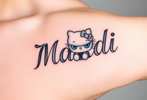 Name Mandi with blue eyes and hello kitty tattoo idea