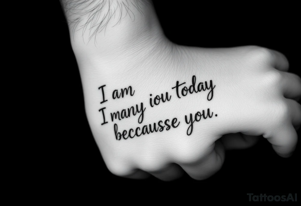 i am the man i am today because of you tattoo idea