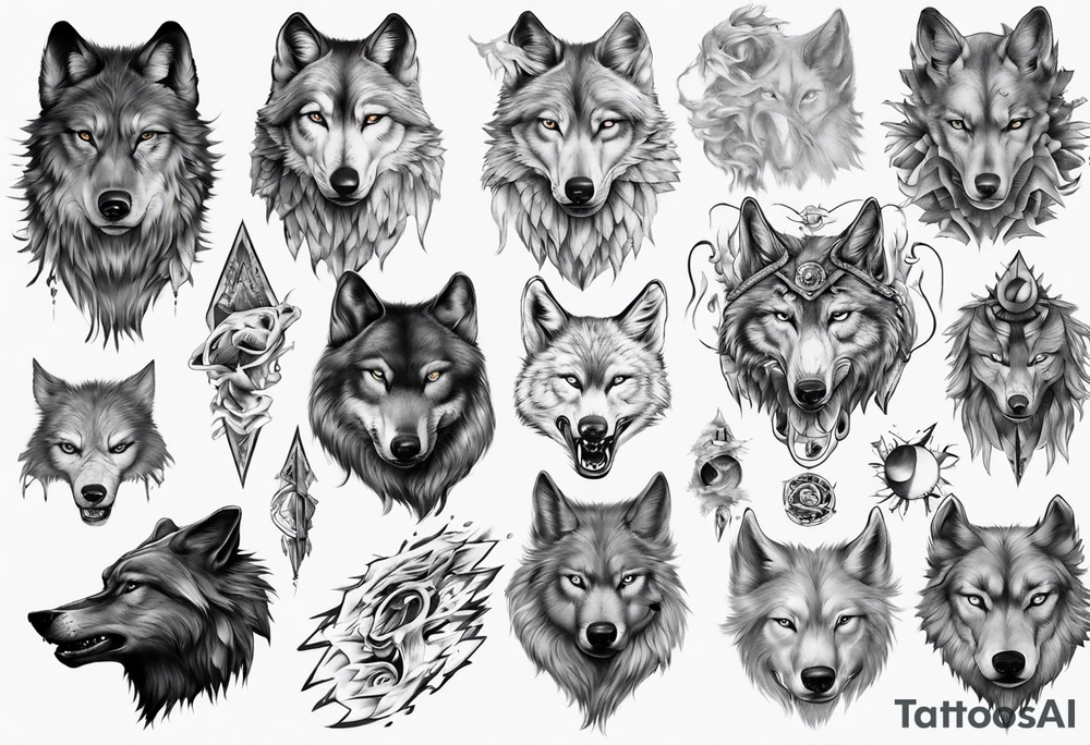Wolf sleeve tattoo idea