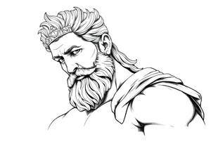 GREEK GOD LOOKING OVER HIS EMPIRE tattoo idea