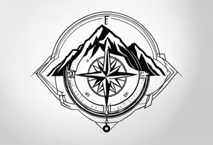 mountain and compass tattoo idea