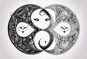 Gemini yin and yang animals tattoo idea