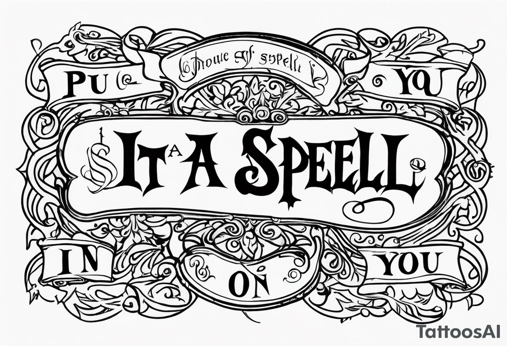 i put a spell on you in old english tattoo idea