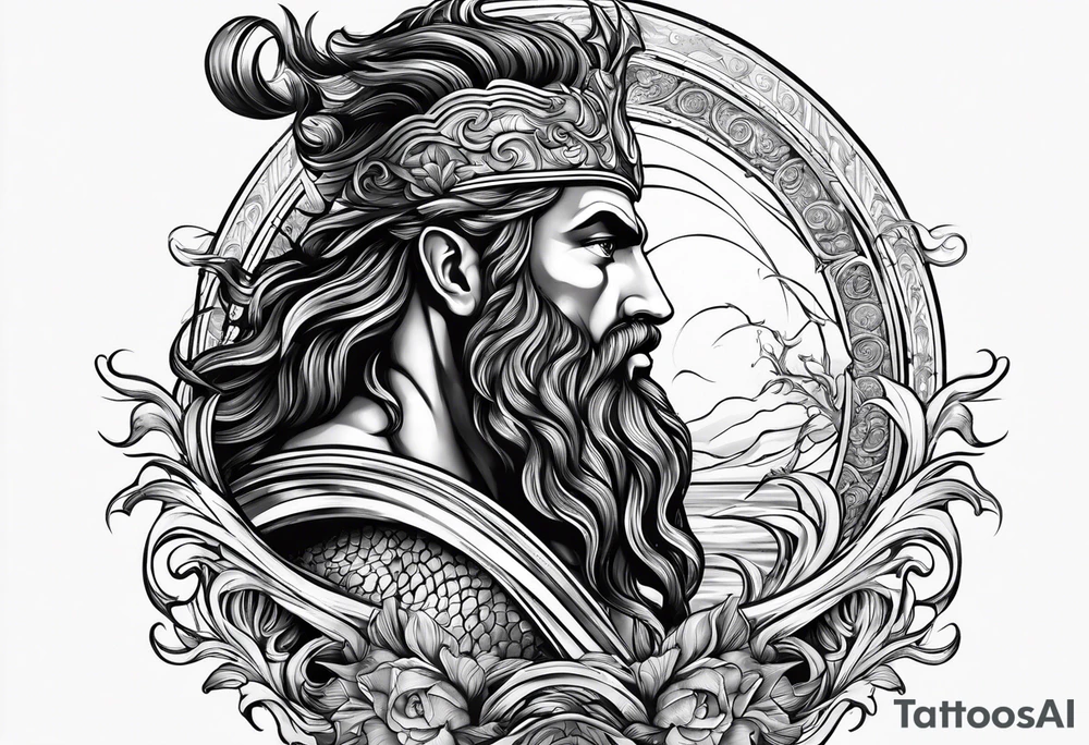Poseidon mit umhang tattoo idea