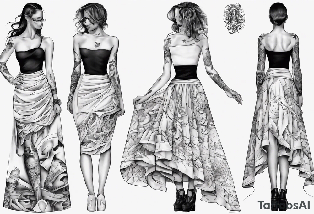 wind skirt on manequinn tattoo idea