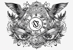 Infinity Symbol with birds and fish tattoo idea