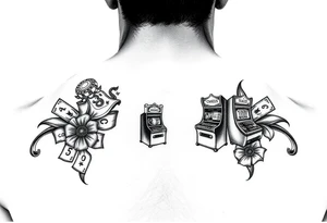 Casino, money, slot machines Las Vegas tattoo idea
