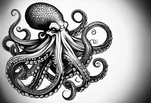 Octopus tentacle long outstretched tattoo idea