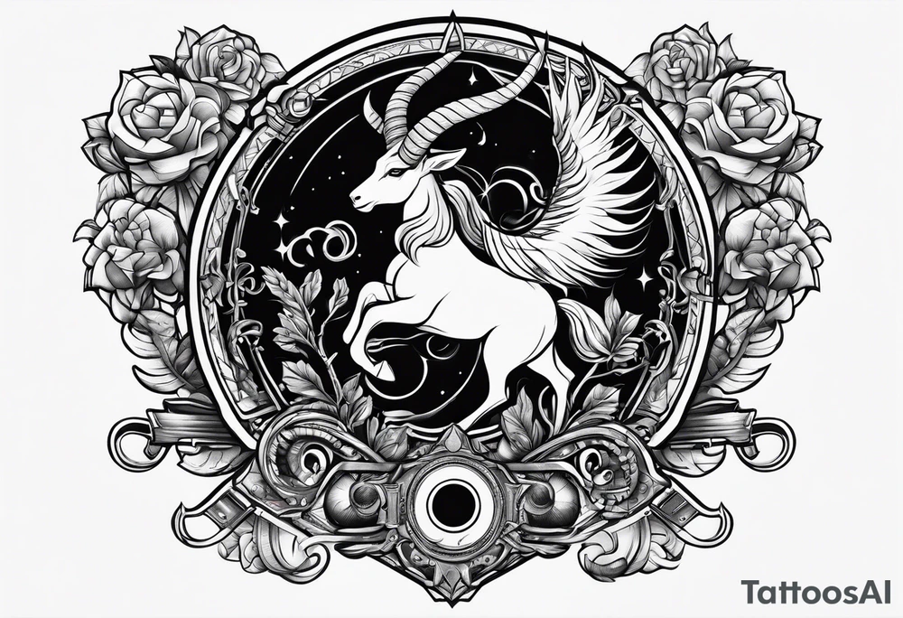 capricorn with a shotgun tattoo idea