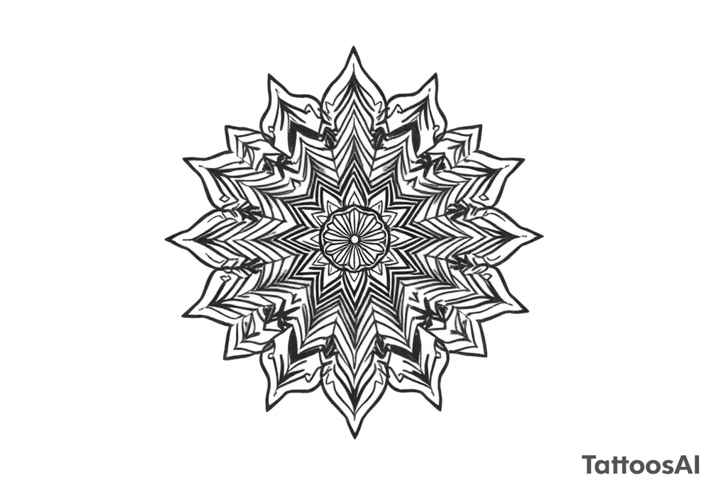 intricate mandala with sacred geometry and cosmic elements tattoo idea