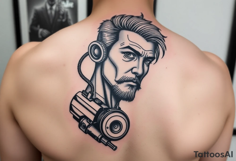 Детализированный гладиатор с автоматом tattoo idea