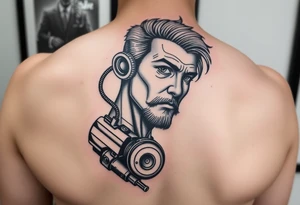 Детализированный гладиатор с автоматом tattoo idea