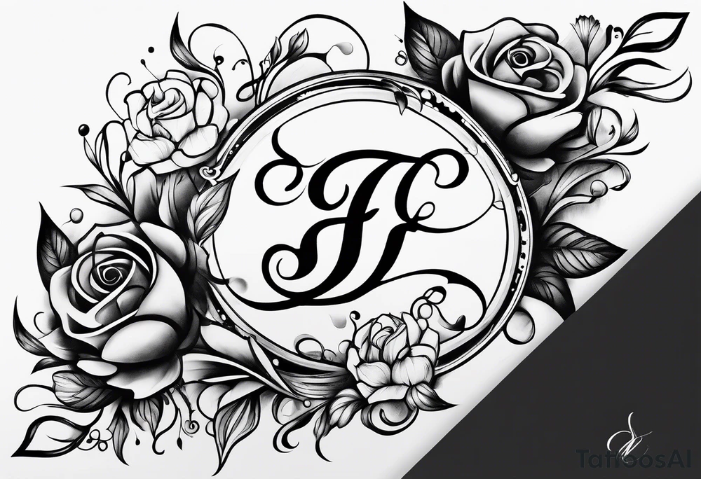 Simple fine line three script letter ‘E’ intertwined tattoo idea Simple fine line three script letter ‘E’ intertwined tattoo idea