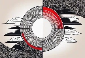 black solar eclipse with red light shining behind it tattoo idea