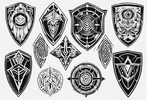 Shield symmetrical tattoo idea