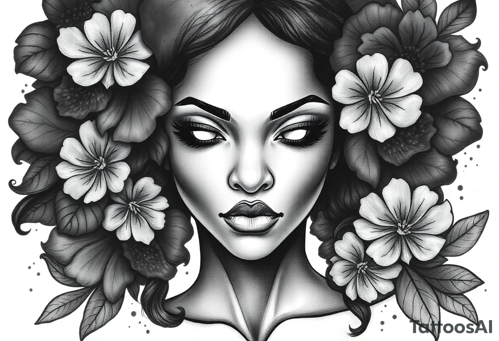 black woman being a stronger, wiser version of herself tattoo idea