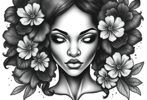 black woman being a stronger, wiser version of herself tattoo idea