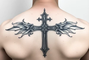 cross tattoo very detailed tattoo idea