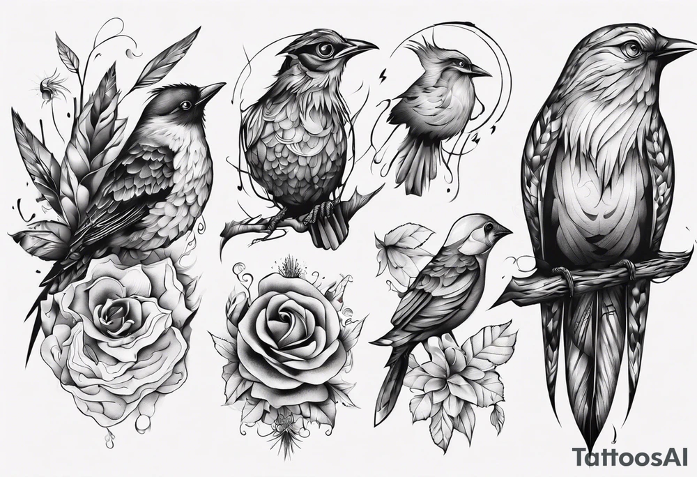 this bird you cannot change, highly detailed tattoo idea