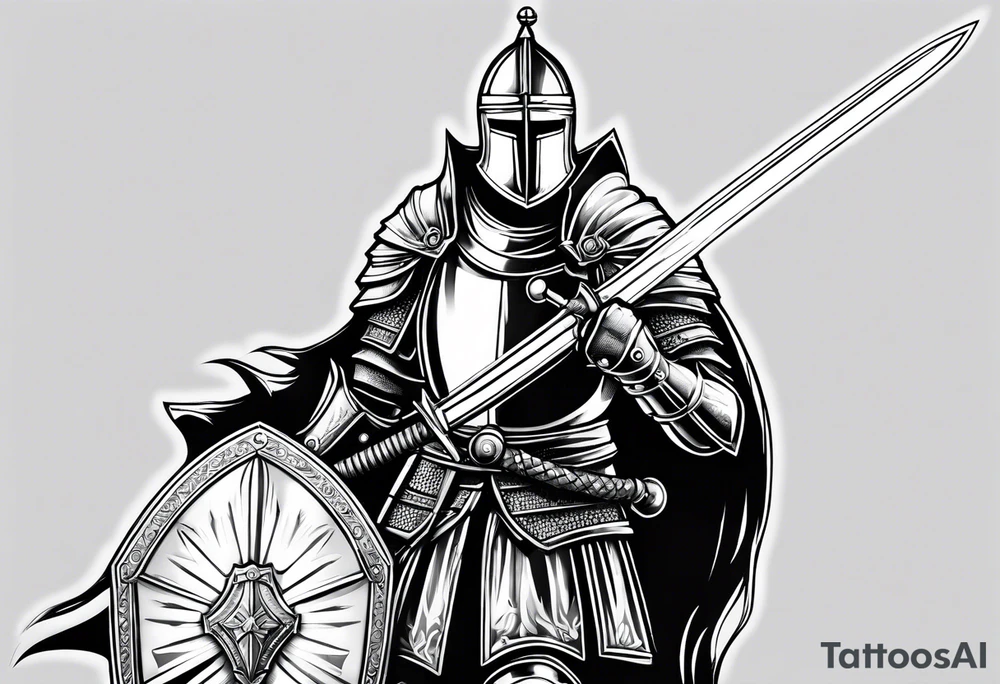 knight, crusader, sword tattoo idea