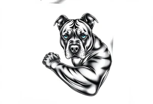 pitbull blue eyes gambling woman tattoo idea