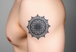 intricate mandala with sacred geometry and cosmic elements tattoo idea