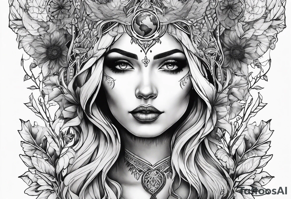 Gothic Mother Earth tattoo idea