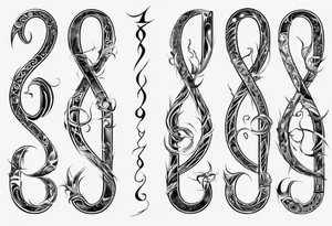 number 9 upside down and right side up connected in the middle.  Tall and thin tattoo idea